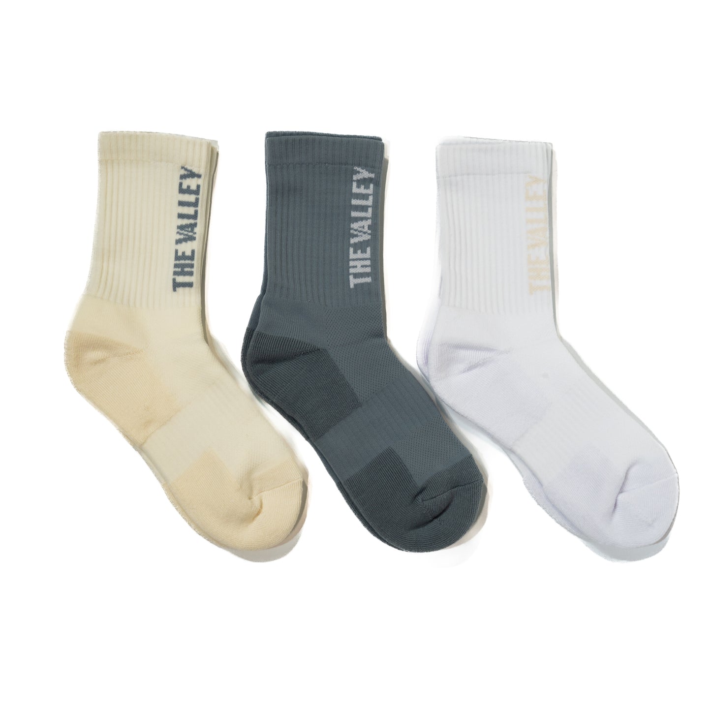 The Valley Socks White/Grey/Bone (3 Pack)